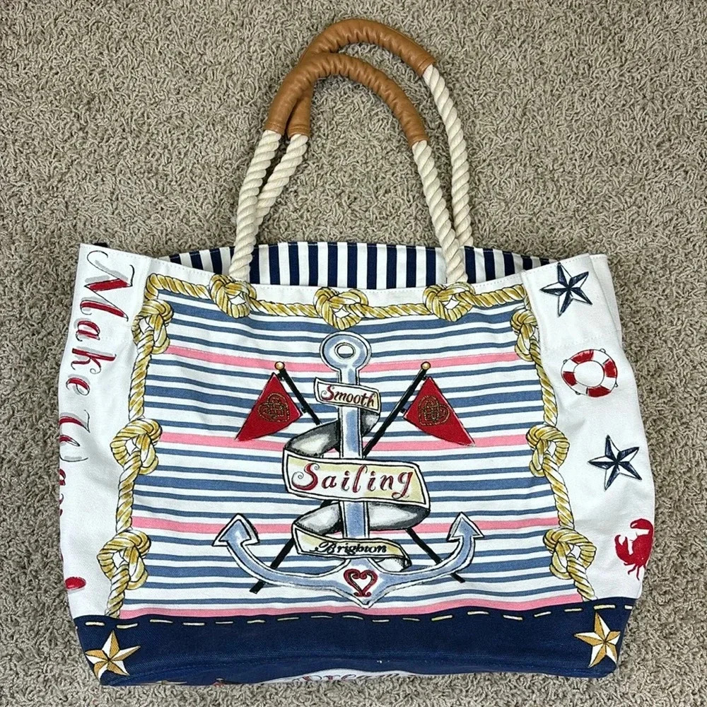 Brighton sail into summer cotton canvas tote